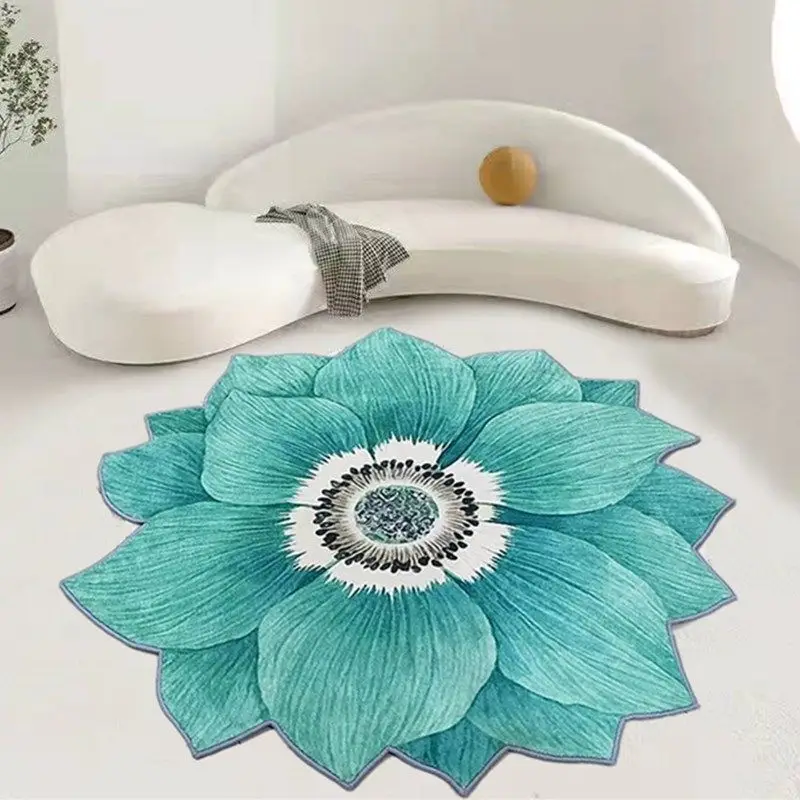 

Ковер в форме цветка, мягкий плюшевый коврик для ванной, домашний декор, гостиная, нескользящий напольный коврик, диван, татами, прикроватны...