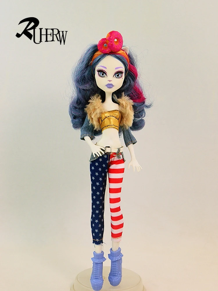 Фото Новое качественное кукольное платье для куклы Monster High, мягкая повседневная одежда, одежда ручной работы, комплект кукольной одежды, игрушки для девочек, игровой домик №3