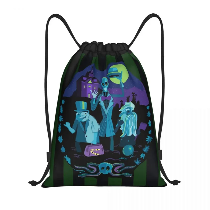

Haunted Mansion Drawstring Bags Women Men Portable Gym Sports Grim Grinning Ghost Training Backpacks