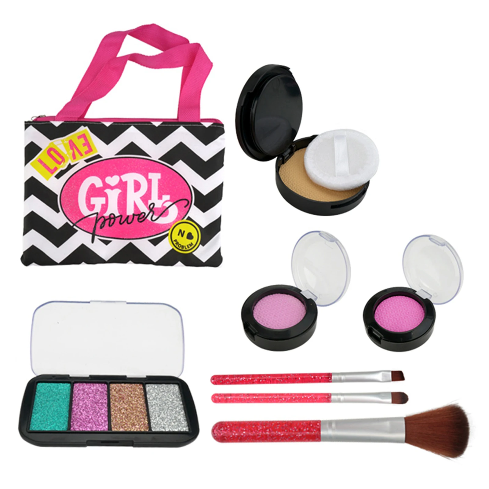 

Pretend Makeup For Kids Cosmetics Make Up Box Set Pretend Play Toys Kids Birthday Present Gift With Cosmetic Bag And Brush