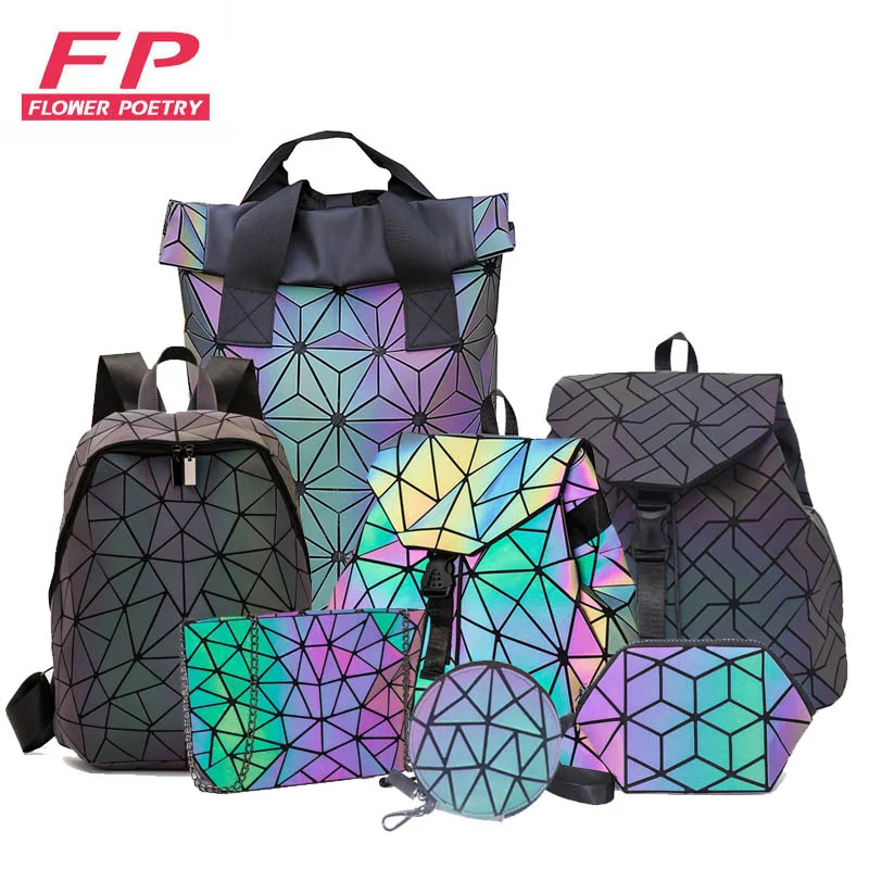 

Luxury Backpack Women Bags Designer Geometric Luminous Backpacks For Women School Bags For Girls Rucksack Shoulder Backpack