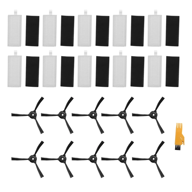 10 фильтров и боковых щеток для Lefant M201 T700 M520 M571 M501B M301 комплект сменных аксессуаров