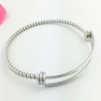 3pcslot 60mm 65mm twisted bangle bracelet 3 0mm thick 316l stainless steel bangles diy accessories never fade