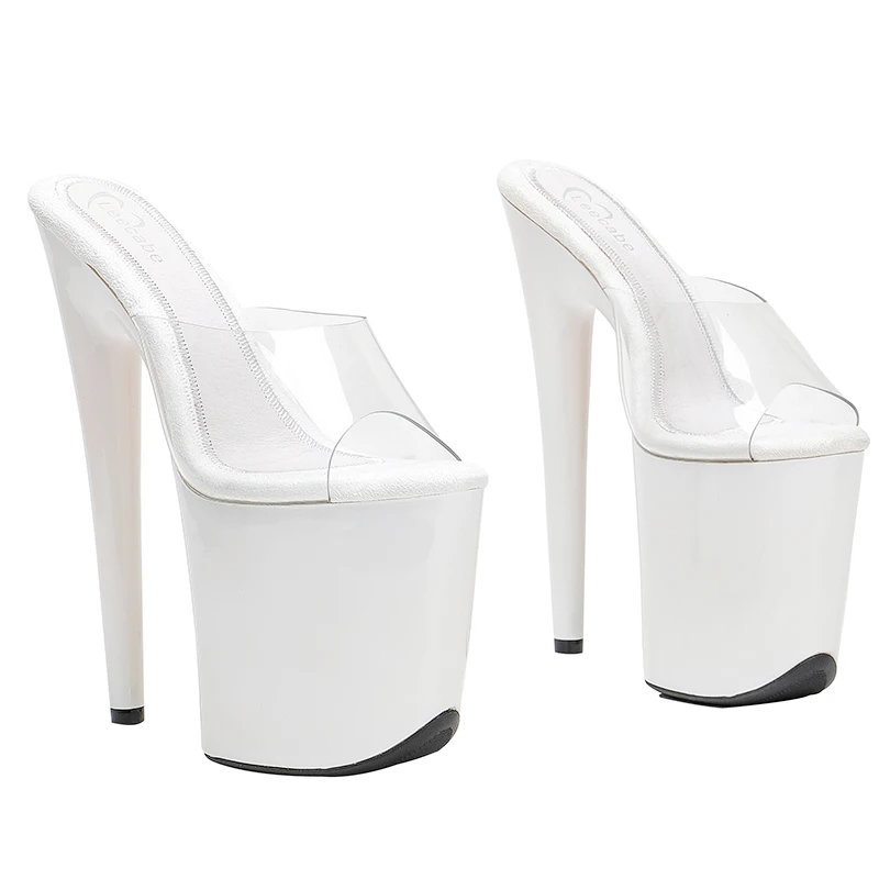 Leecabe 8inches PVC Upper Platform Shoes Sexy Dance Shoes 20 CM High Heels Sandals Shoes Night Club Women For Pole Dancing