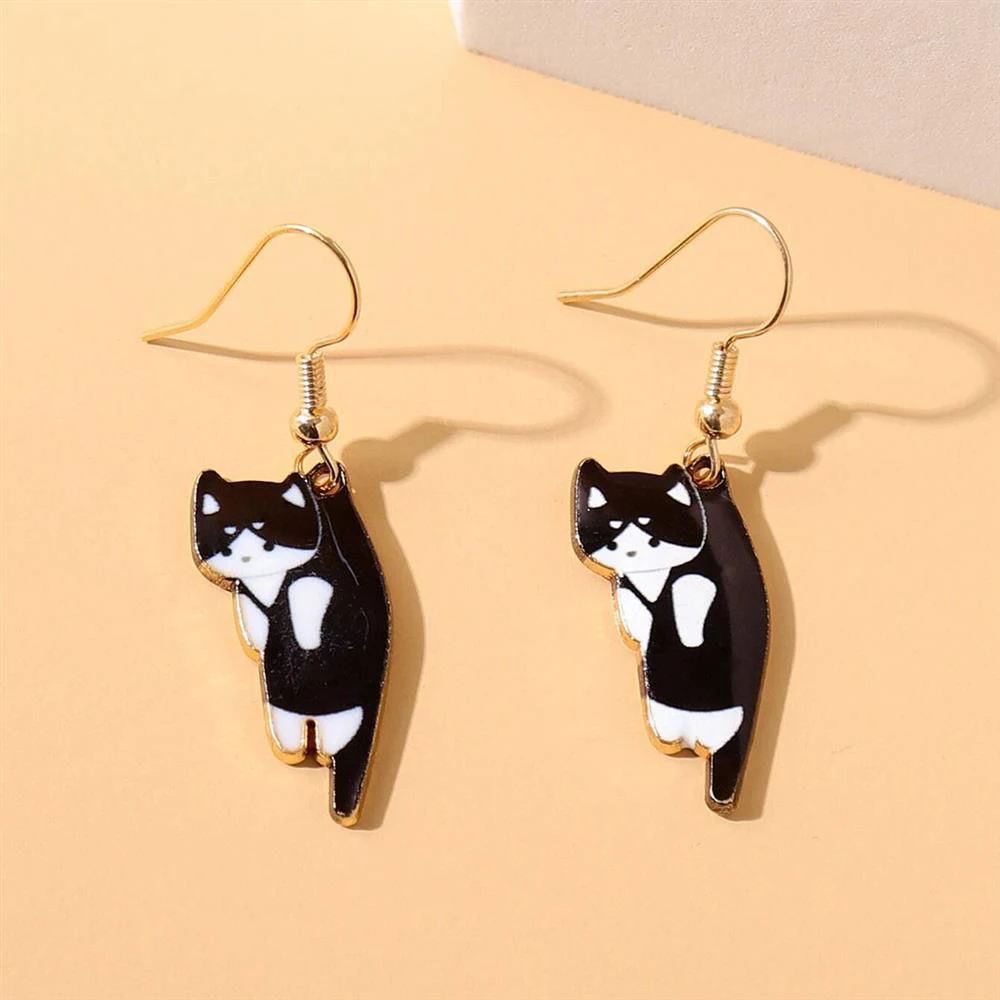 

SUMENG 2023 New Trendy Cute Kitten Ear Hook Cartoon Flower Cat Earrings Sweet Texture Earrings Pendientes For Woman Girl Gifts