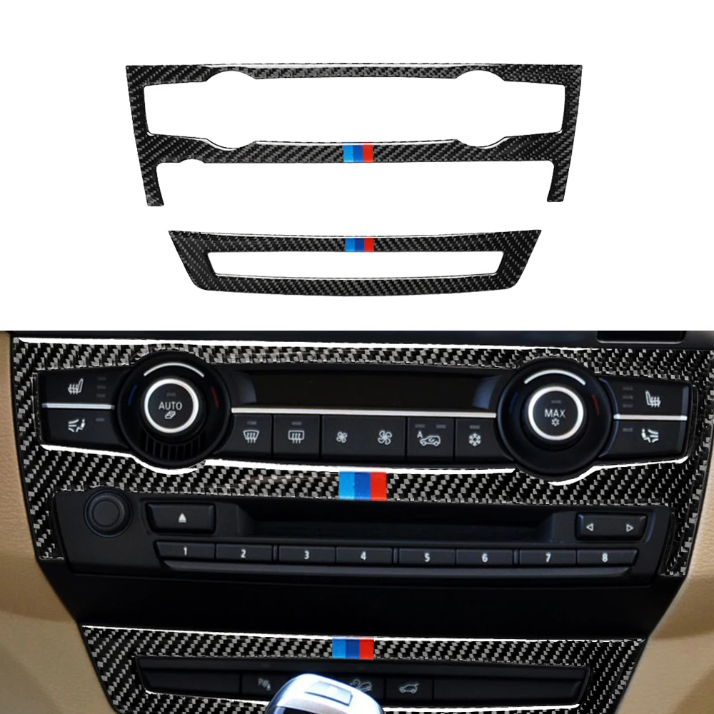 

For BMW X5 E70 X6 E71 2008-2013 Carbon Fiber Car Interior Air Conditioning CD Console Panel Cover Trim Car Styling Accessories