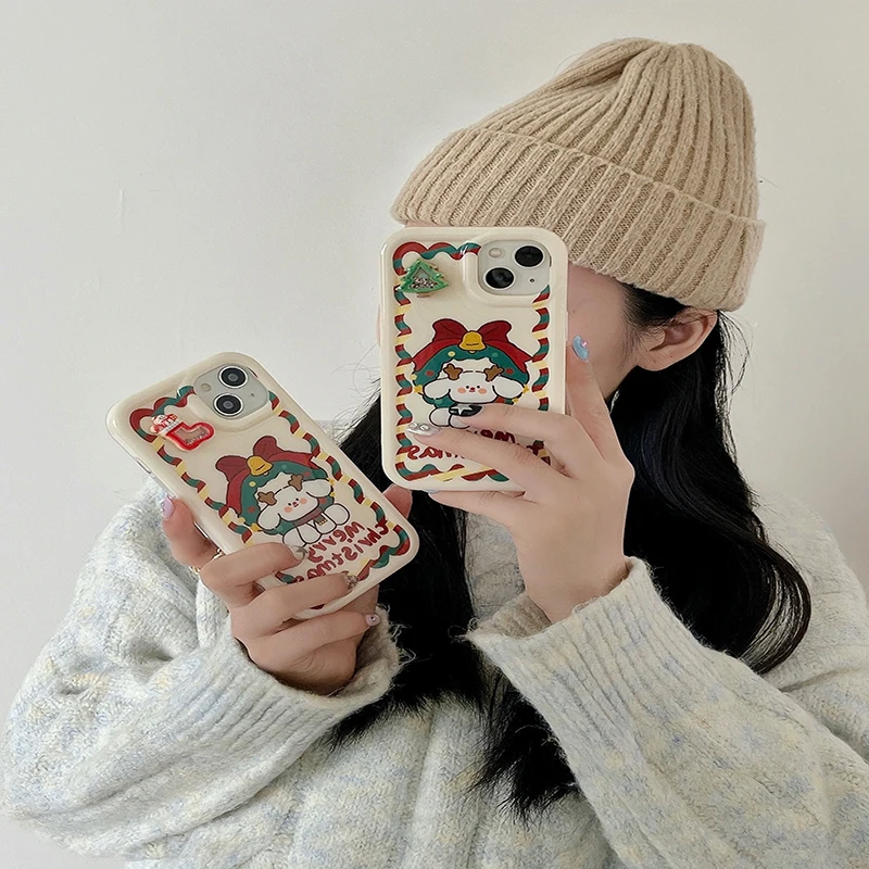 

AAA + для iPhone 11 12 13 14Pro Max новый модный персонализированный Чехол с изображением Санта-оленя