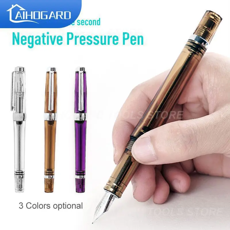 

Office Vacuum Fountain Pen Resin Translucent Vaccum Filling Fountain Pen EF / F /Ink Pen Office Learn Fountain Accessories Tool