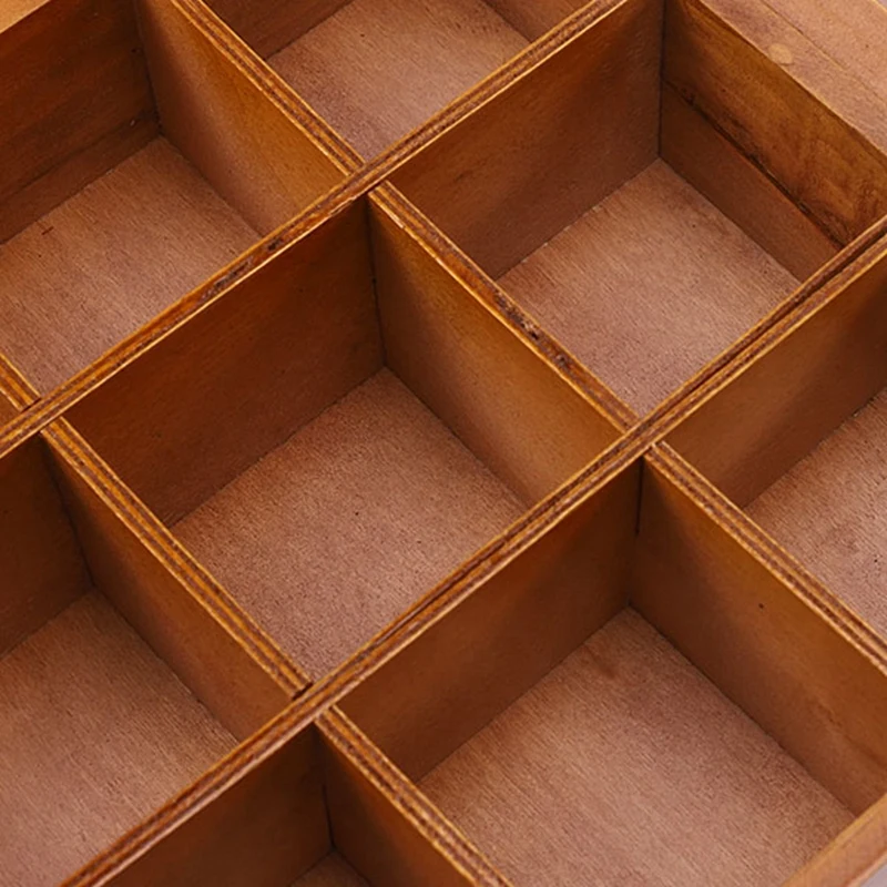 9-секционная деревянная шикарная чайная коробка с отсеками контейнер для сумок