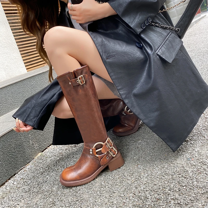 Боевые ботинки на платформе винтажные модные повседневные роскошные