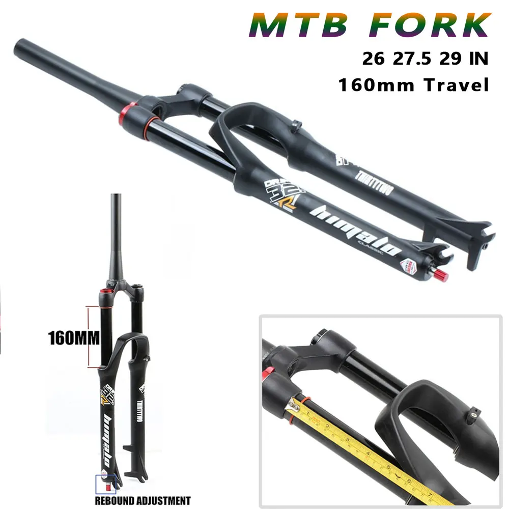 Купи Mountain Bike Suspension Fork MTB 26/27.5/29 Inch 160mm Travel Bicycle Front Ultralight Air Forks for Downhill Cycling Black за 8,180 рублей в магазине AliExpress