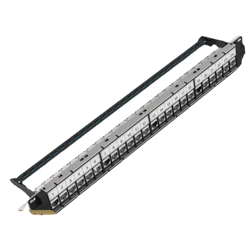 

Dt7624p Cat6 24-портовая распределительная рама Экранирование без отверстий кабельная полка управления металлическая 1u19-дюймовая стойка