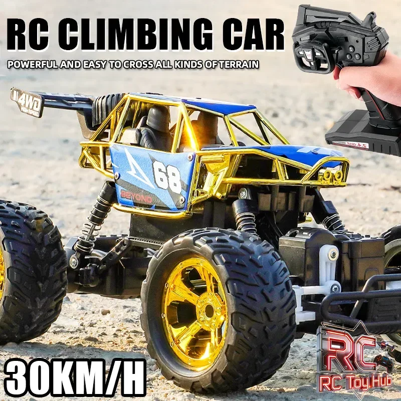 Фото Высокоскоростная радиоуправляемая машина 2.4G 4WD, скорость 30 км/ч, масштаб 1:12, внедорожный монстр-трак для подъема в гору, радиоуправляемый внедорожник на пульте управления №2