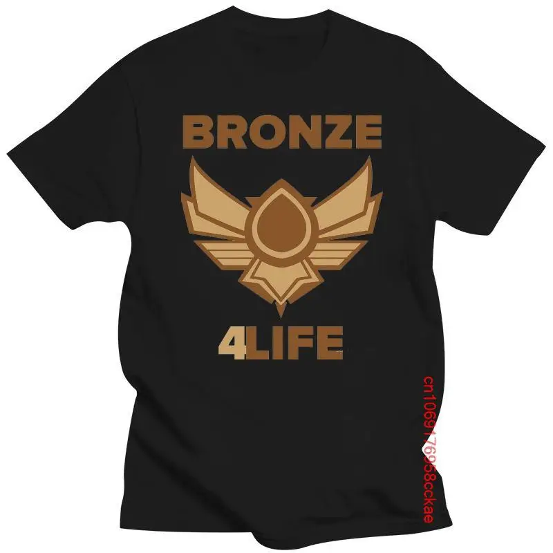 

Camiseta estampada con cuello redondo, algodón 2022, bronce V bronce 5 para la vida Noob League T-Shirt Of Legends, 100%