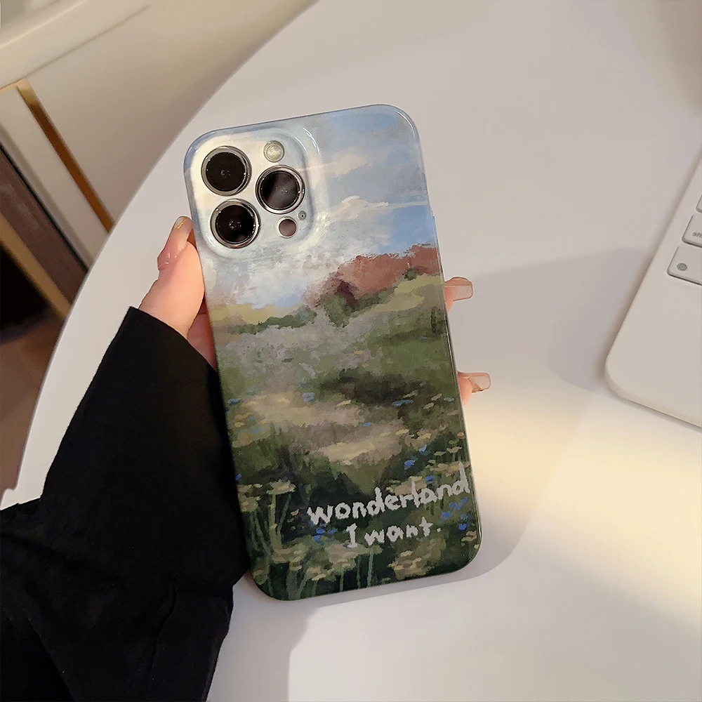 

Новый защитный чехол с картиной маслом Monet Garden для iPhone 11 12 13 14 Pro max 14plus7 8 X XSMAX SE, противоударный чехол
