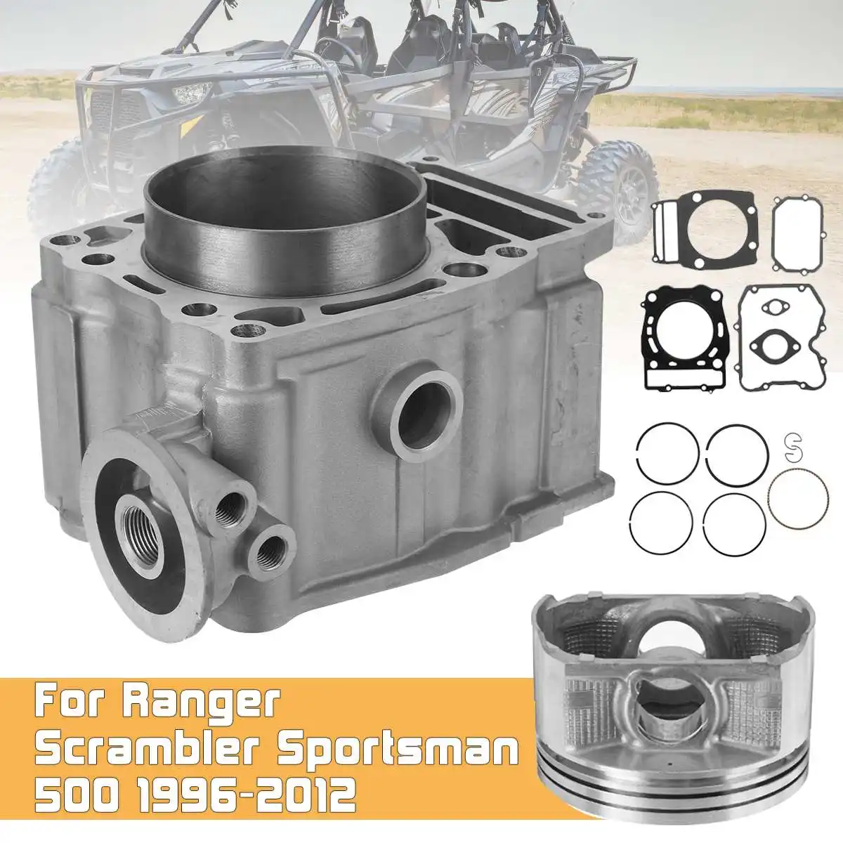 

Cylinder Piston Kit 92mm For Polaris Ranger Scrambler Sportsman 500 1996-2012 3089966,3089256,3087224,3087221,3087170,3086813