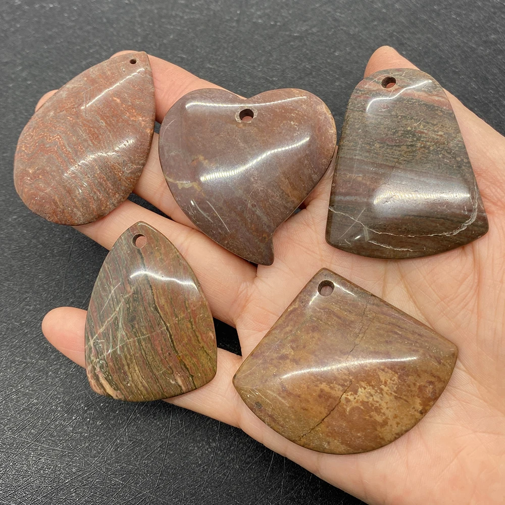 

5pcs/set Natural Stone Pendants for Jewelry Making DIY Fashion Necklace Earrings Healing Reiki Love Heart Gem Bell Shape Charms