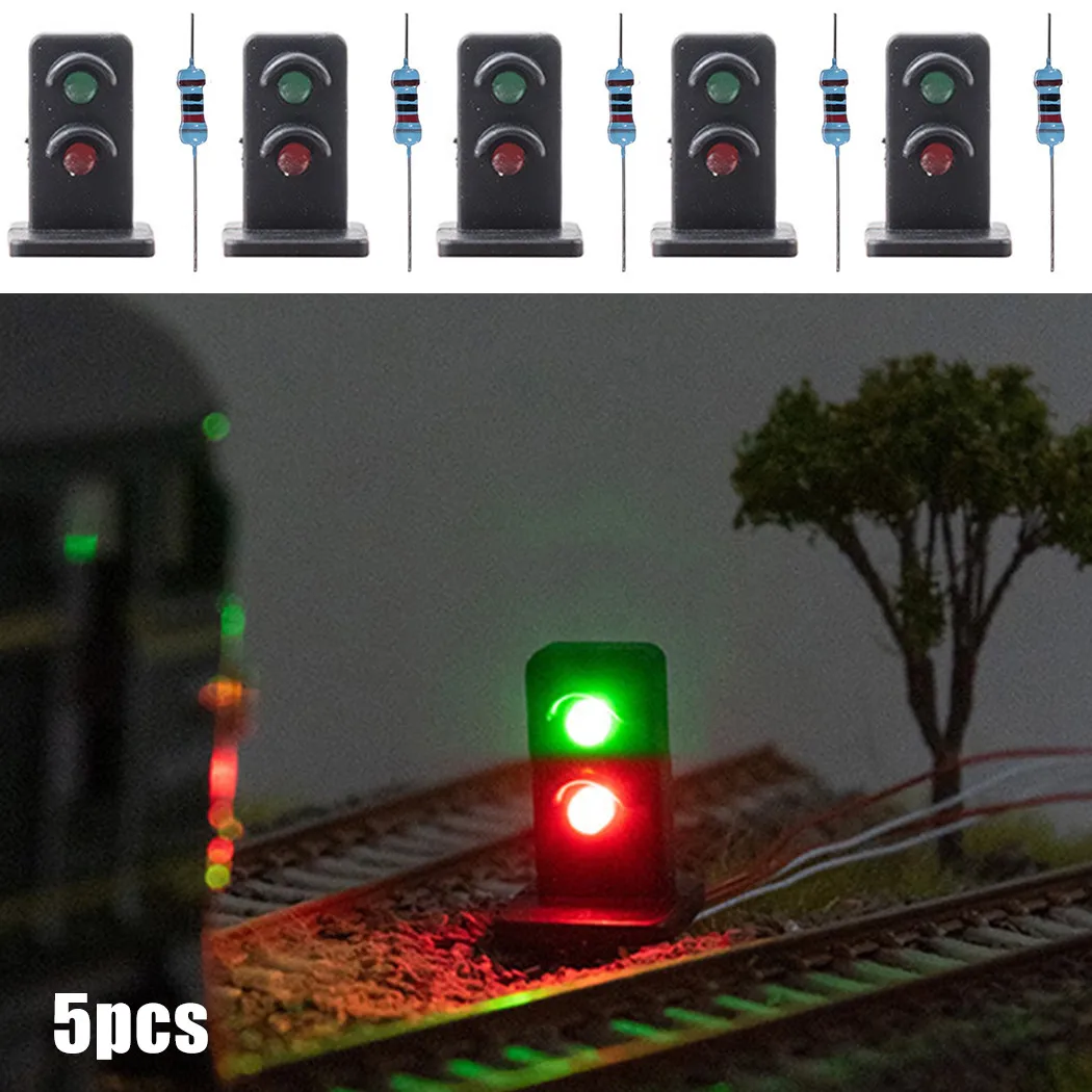 

Model Light Railroad Dwarf Indoor Outdoor Crafts Dollhouse Dwarf Green/Red LEDs Lampposts Made Model Railroads
