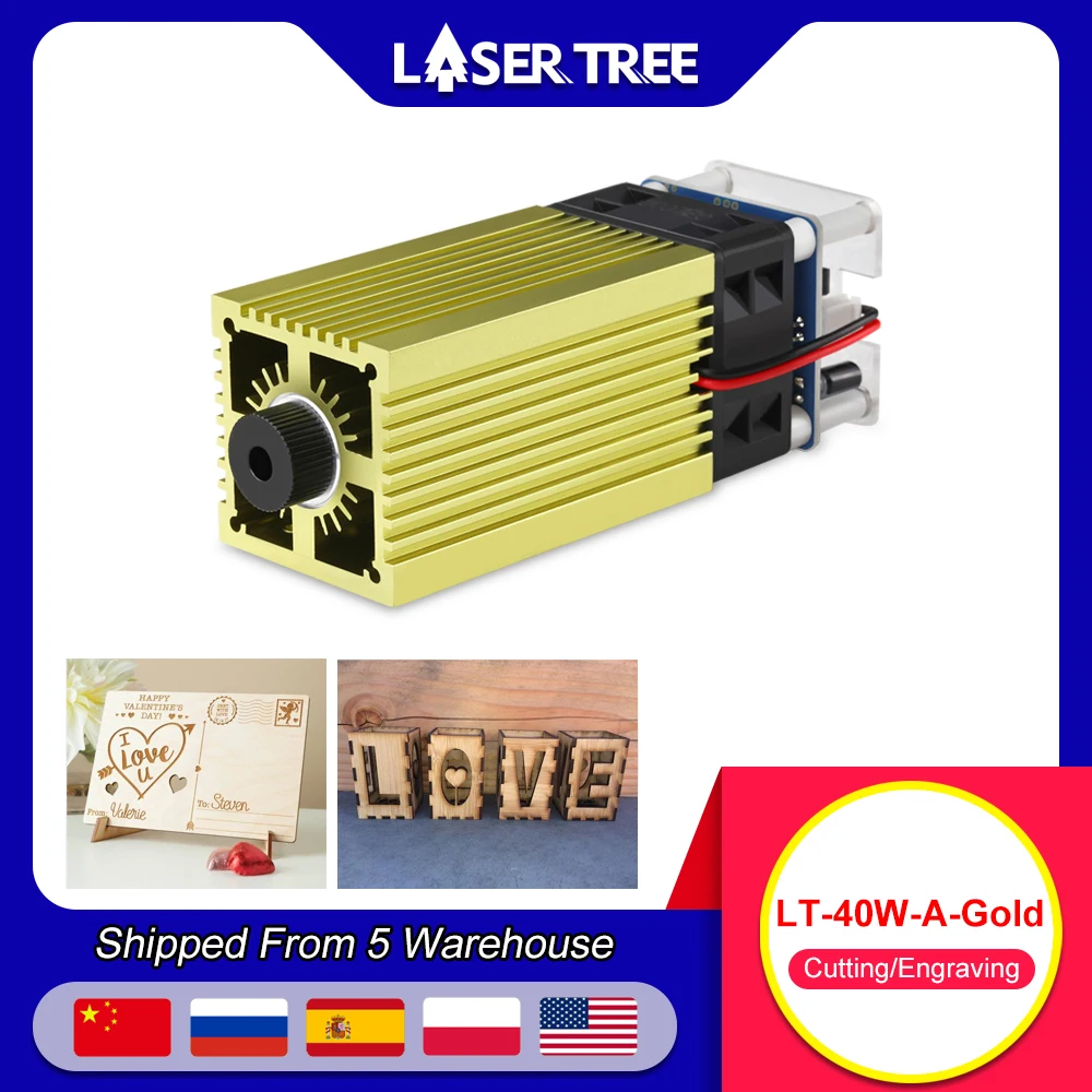 Лазерное дерево 450 нм 40 Вт TTL лазерная головка DIY гравировальный лазерный модуль