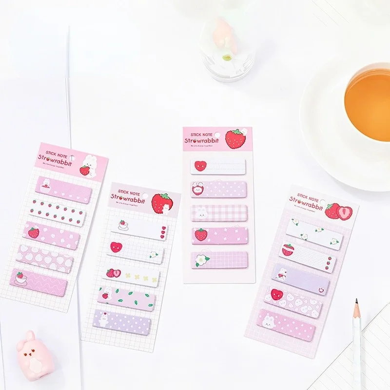 

5 шт./компл. Новый Kawaii креативный Клубничный Кролик инструкции классификация этикетка цвет