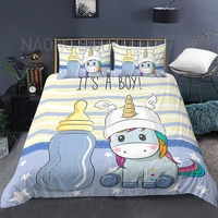 cartoon unicorn bedding set for kids children duvet cover king queen size print bed set cartoon home textiles bedclothes 23pcs