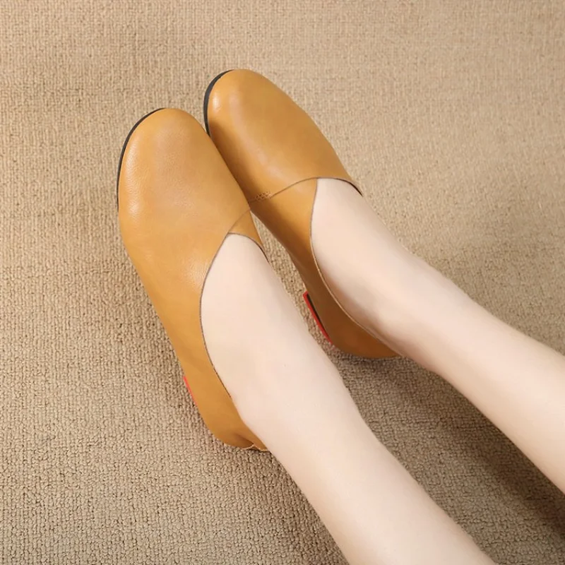 Женские лоферы из искусственной кожи Весенняя повседневная обувь женская на