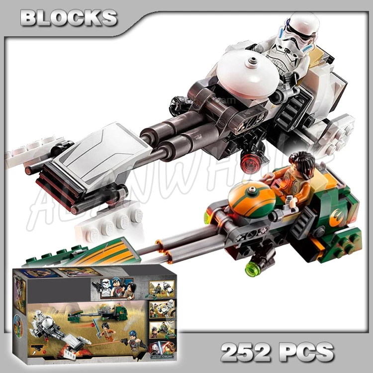 

252pcs Star Imperial Ezra's Speeder Bike Stormtrooper Rebels 10369 Building Blocks Toys Compatible With Model