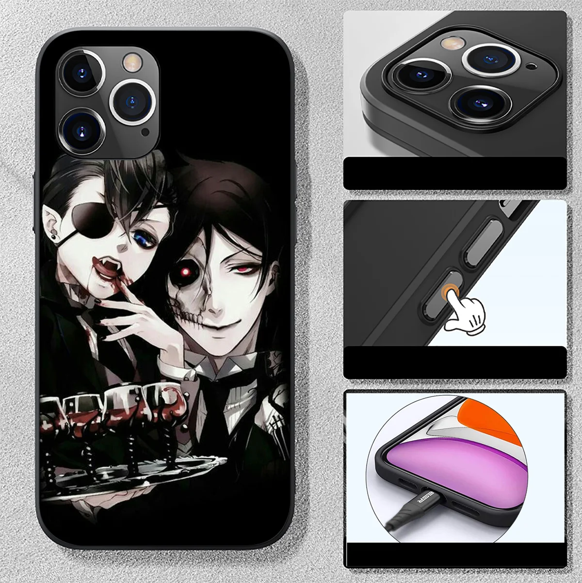 Мягкий чехол SA22 Black Butler Kuroshitsuji для iPhone 12 11 X XS XR Pro Max 6 6s Plus SE