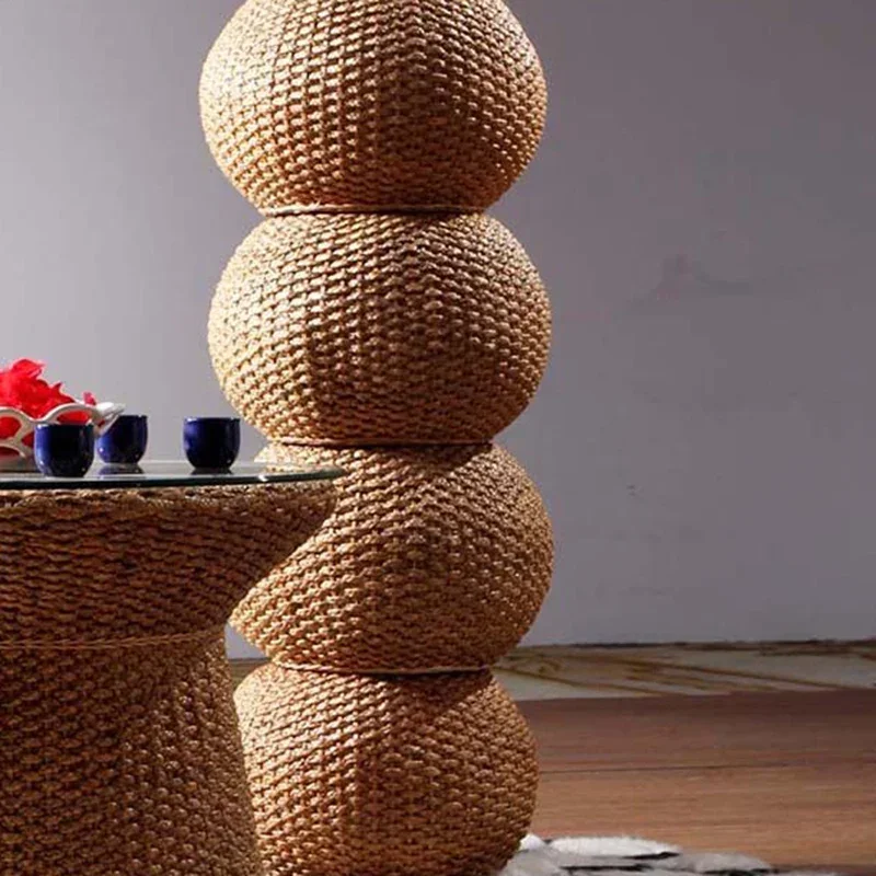 Круглый пуф османский табурет для макияжа аксессуары дома низкая скамейка