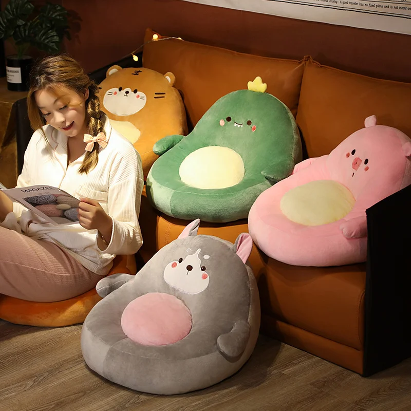 

Plush Cute Animals Seat Stuffed Dinosaur Bear Dog Throw Pillow Floor Mat Office Chair Cushion Home Decor Winter