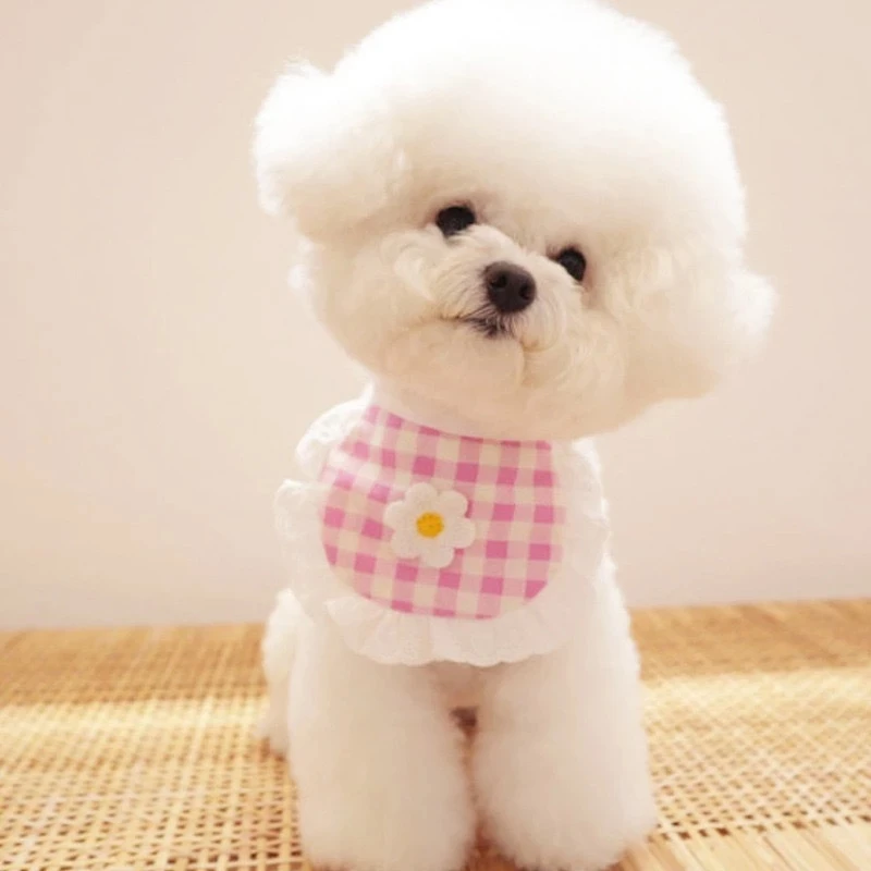 

2022 New Dog Bandana Scarf Korea Cute Dog Smiling Bib Pet Bunny Saliva Towel Bib Dogs Cats Bibs Pet Grooming Cat Accessories