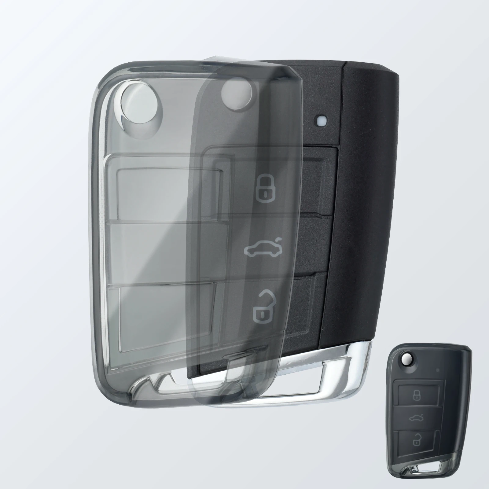 

Для Volkswagen VW Polo Golf 7 Golf7 MK7 Tiguan Skoda Octavia Kodiaq Karoq для Seat Ateca TPU прозрачный автомобильный брелок чехол