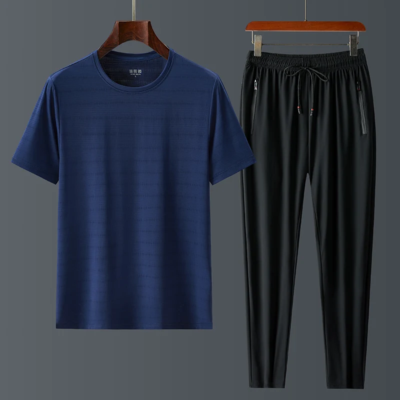 

Повседневный костюм, мужская летняя тонкая футболка с коротким рукавом, модный красивый спортивный комплект