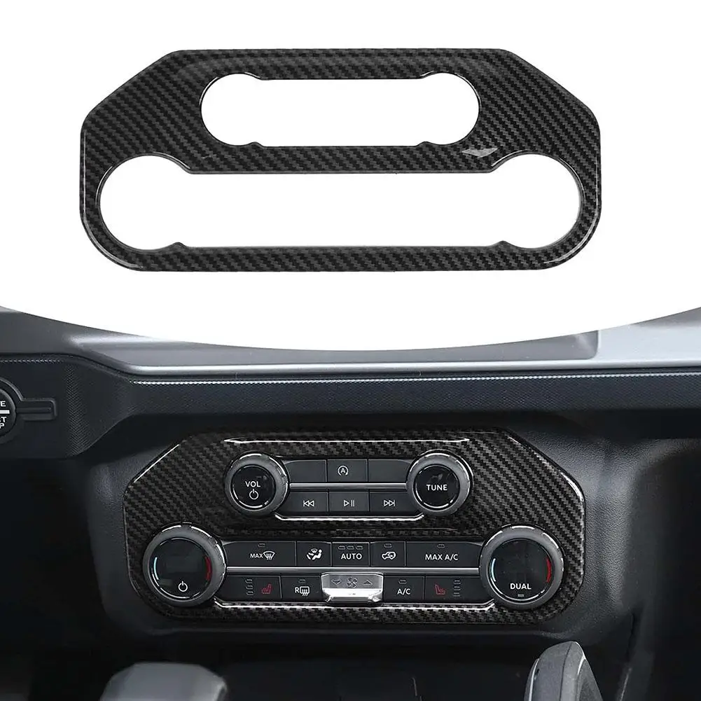 

Carbon Fiber pattern Car Air Conditioning Switch Panel Trim Cover For Ford Bronco 21 2022 Interior Accessories Panel Trim Cover