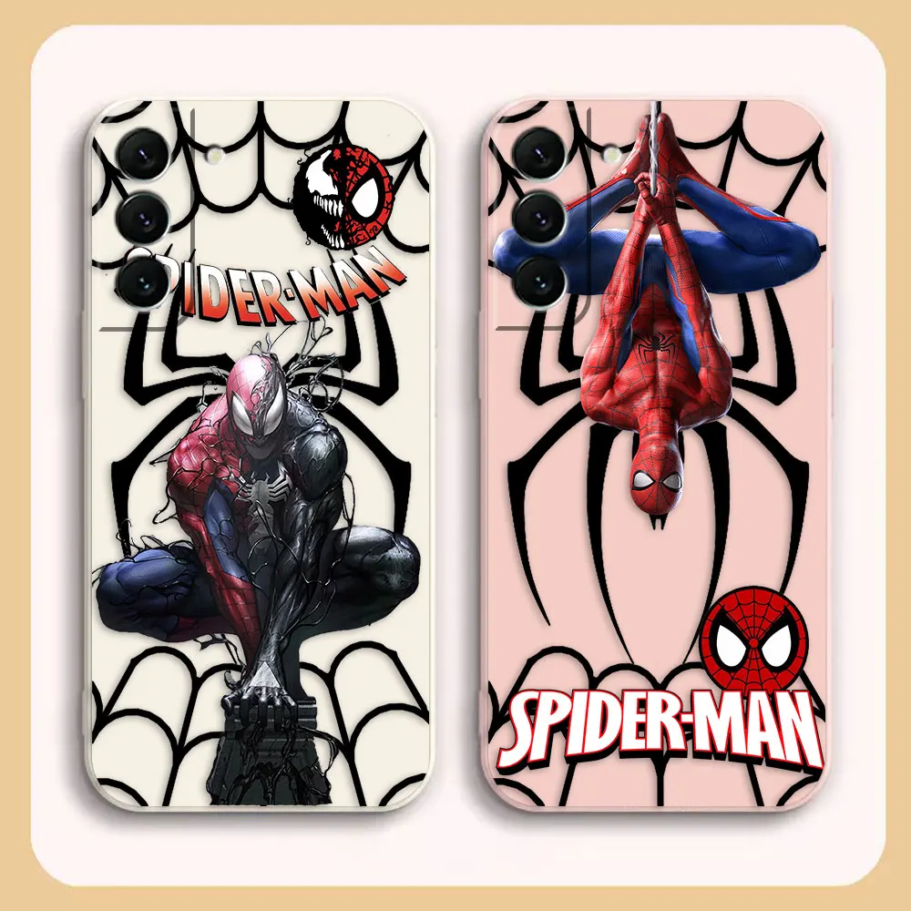 

Case For Samsung Galaxy S23 S21 S20 FE S11 S11E S10 S9 Ultra Plus 4G 5G Liquid silicone Case Marvel's Dark Spider-Man