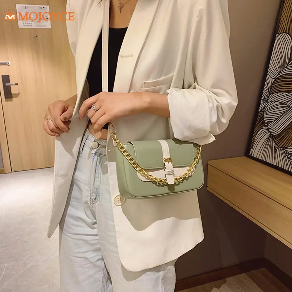 

Маленькая женская сумка через плечо из искусственной кожи на цепочке, модная цветная сумка через плечо, Молодежная женская сумка