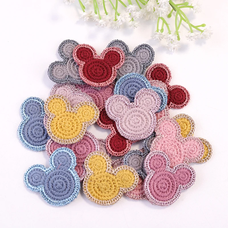 

10 шт. красочная мультяшная Золотая шелковая аппликация для головы мыши для «сделай сам» головные уборы заколки для волос с бантом Декор руч...