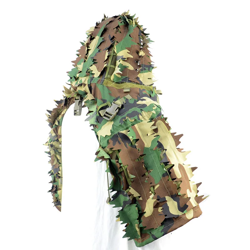 Фото Тактический маскировочный костюм, дышащий капюшон Ghillie Viper с объемными полосками и снайперским пальто для военных игр, охоты, CS №4