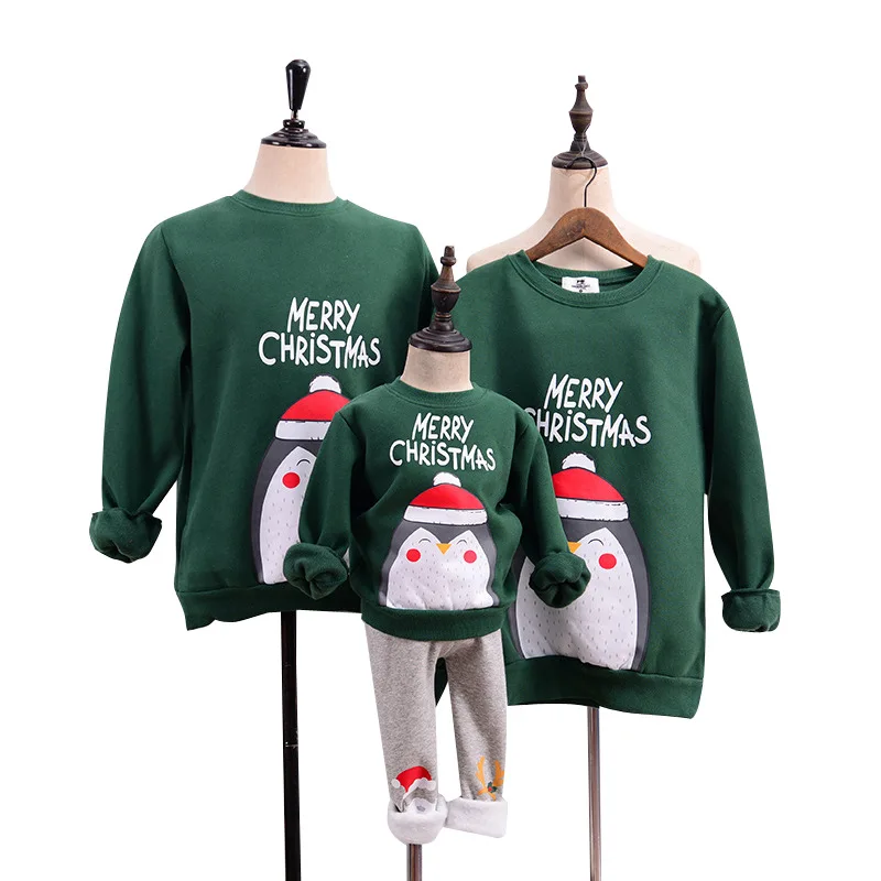 

New Year Jersey Christmas Sweater Family Look Pullover Reindeer Matching Outfits Father Mother Daughter Mom Me Kids Winter