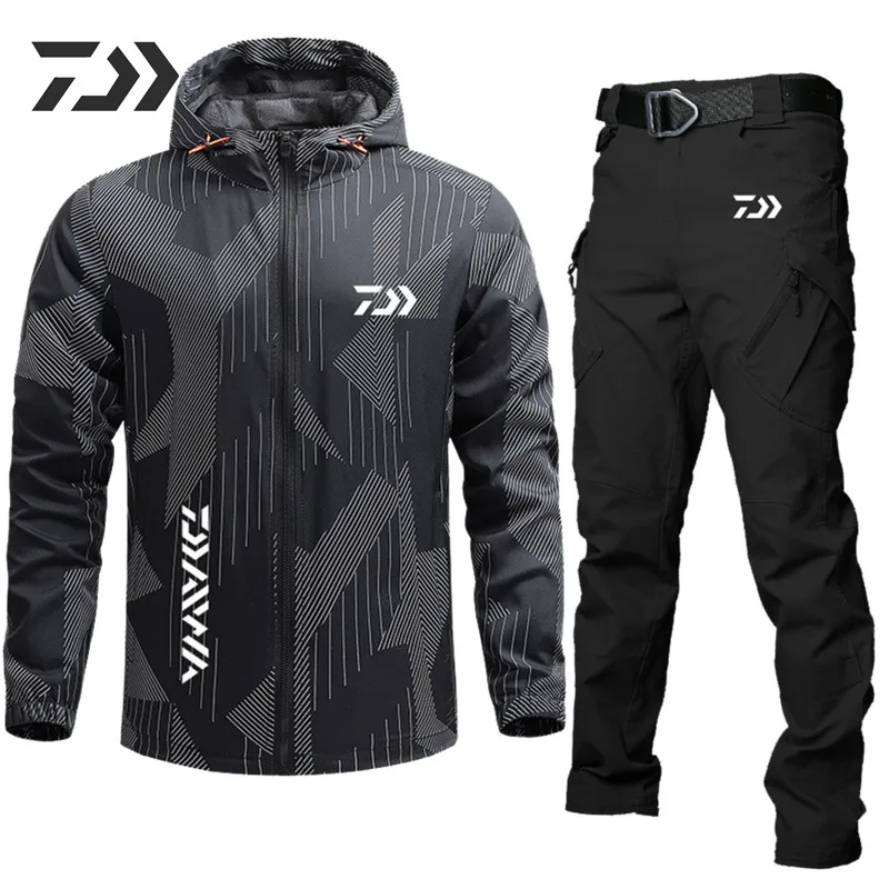 

Рыболовные костюмы мужская Осенняя тонкая одежда для рыбалки с капюшоном походная уличная одежда летние Непродуваемые водонепроницаемые ...