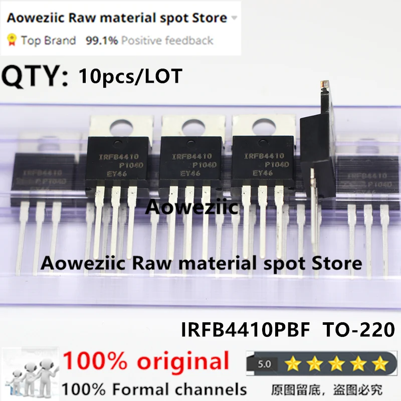 

Aoweziic 2021+ 100% New Imported Original IRFB4410PBF IRFB4410 TO-220 N-channel MOS FET 96A 100V
