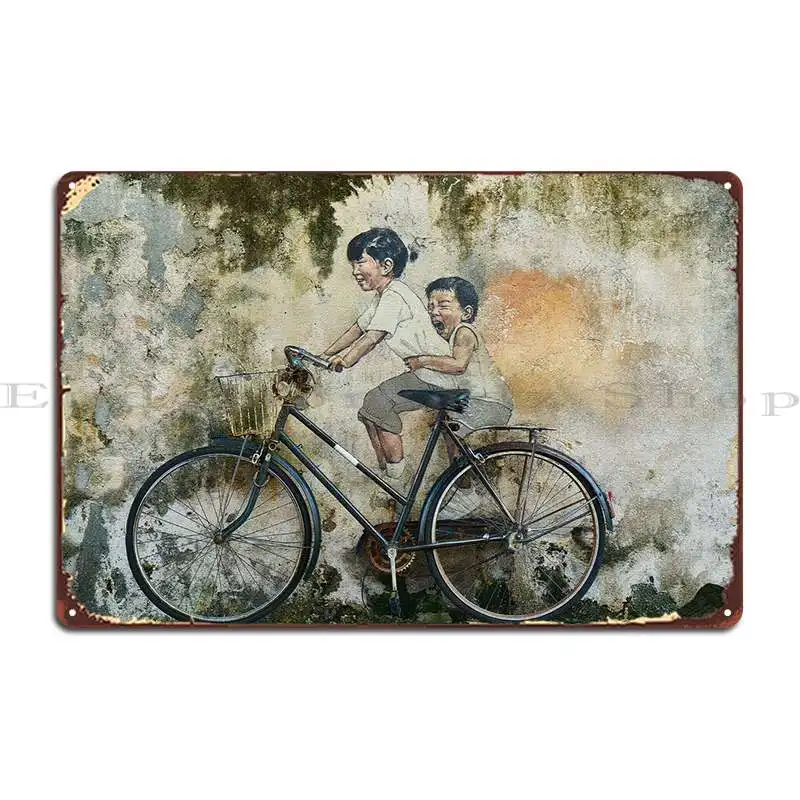 

Graffiti Children Bicycle Metal Plaque Printing Customize Wall Decor Custom Wall Pub Tin Sign Poster