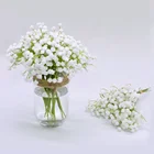 Белые дышащие искусственные цветы, пластиковые Гипсофилы, Цветочные букеты сделай сам для свадьбы, свадебные букеты вечерние вечеринки, домашний декор, цветок