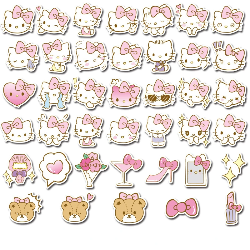 

40 Sanrio stickers KT cat cute children's stationery water cup mobile phone luggage mini waterproof hand account stickers