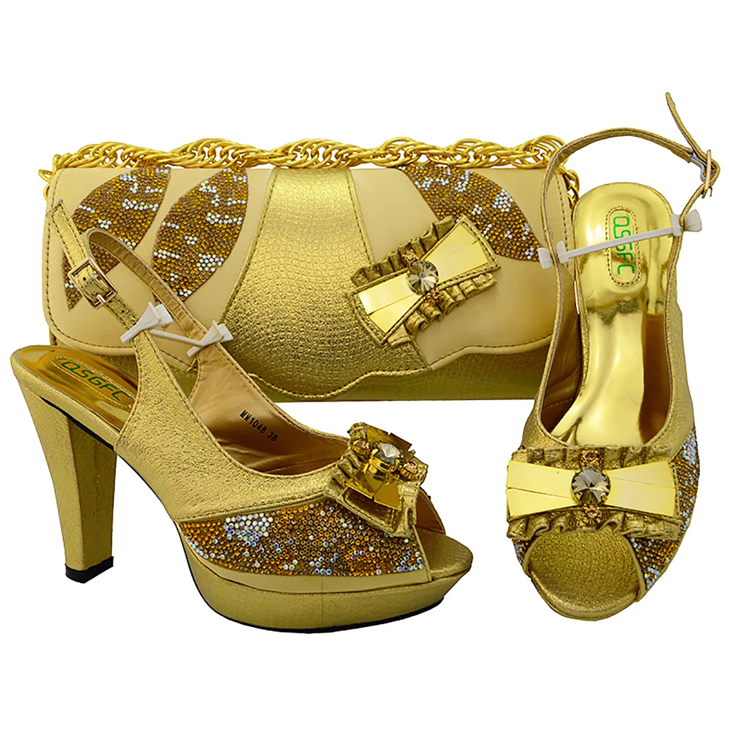 New Arrival Purple Color High Quality African Women's Shoes And Purses Set Nigerian Shoes And Bag Set Super High Heel