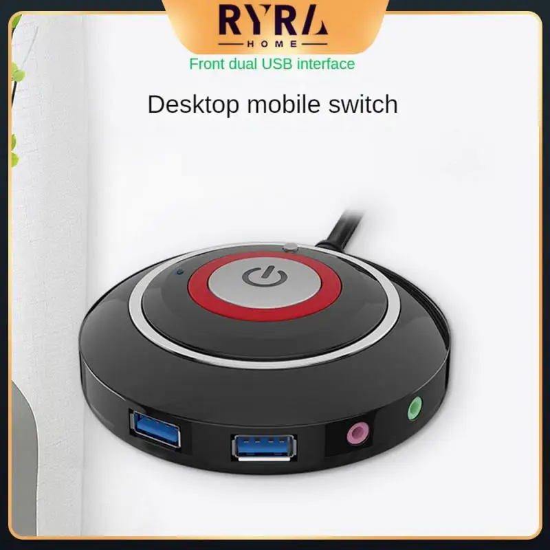 

Can Be Attached To The Desktop Boot Button Material Abs Power-on Restart Line Clarity Label Audio Interface Quick And Convenient