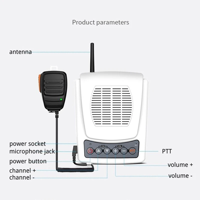 Portable Loudspeaker Wall Mount Walkie Talkie Two Way Radio Transceiver Voice Amplifier With Megaphone 120dB RUAYGE Q-Big SP enlarge