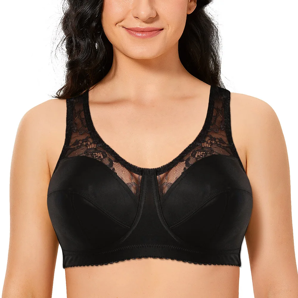 

Bra Women Summer Plus Size Bras for Women Lace Thin Comfort Bra Big Size Top Bralette Wirefree Full Cup B C D E F G H I Cup
