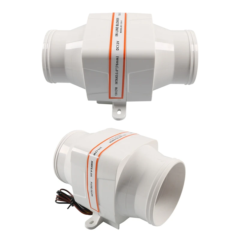 

12V 270 CFM Boat Blower in-Line Marine Bilge Air Blower Fan Quiet Blower Vents