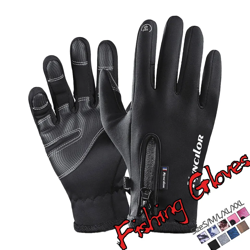 

1 пара Нескользящие теплые рыболовные перчатки с закрытыми пальцами для сенсорного экрана зимние ветрозащитные спортивные перчатки для альпинизма лыж бега пешего туризма